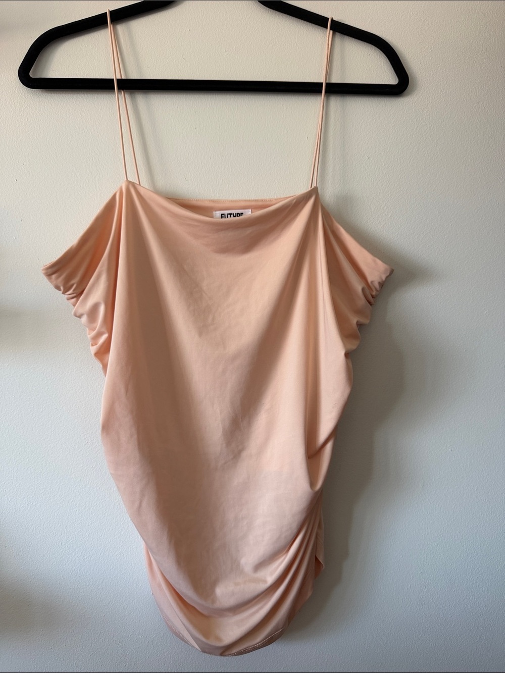 Future Collective|Peach Slip Ruched Cami with Spaghetti Straps|XL|EUC